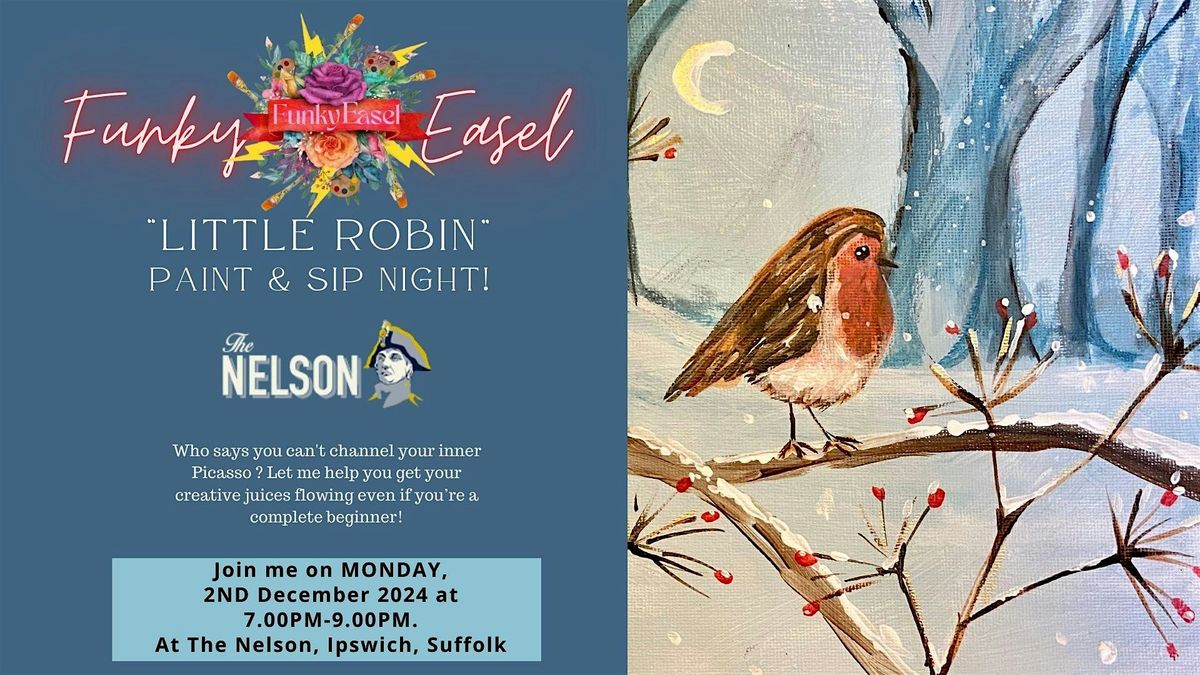 The Funky Easel Sip & Paint Party: Little Robin