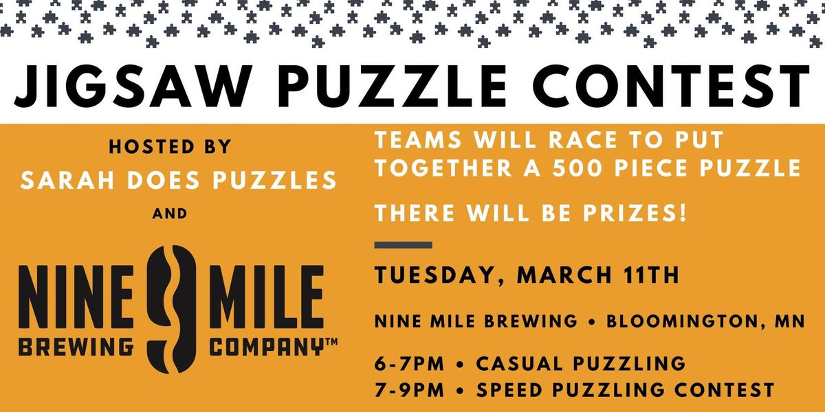 Team Jigsaw Puzzle Contest at Nine Mile Brewing with Sarah Does Puzzles