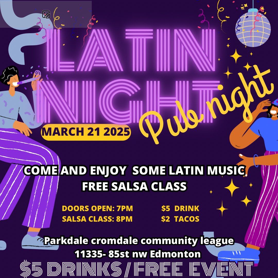 Latin S.B.K Pub Night party (FREE )  @PCCL with free dance lessons by Caribbean Touch Dance Studio