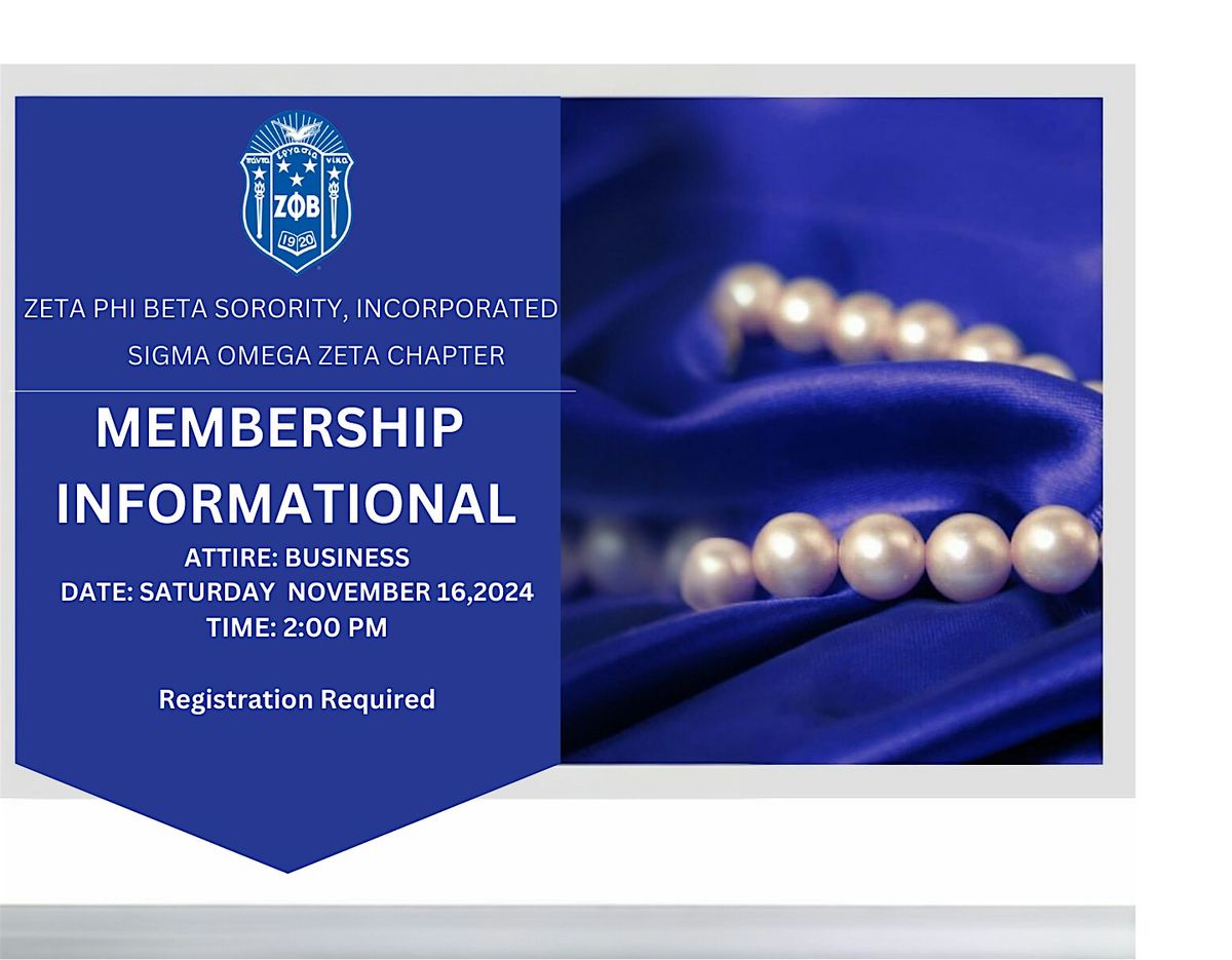 Zeta Phi Beta Sorority, Inc - Sigma Omega Zeta Chapter Informational