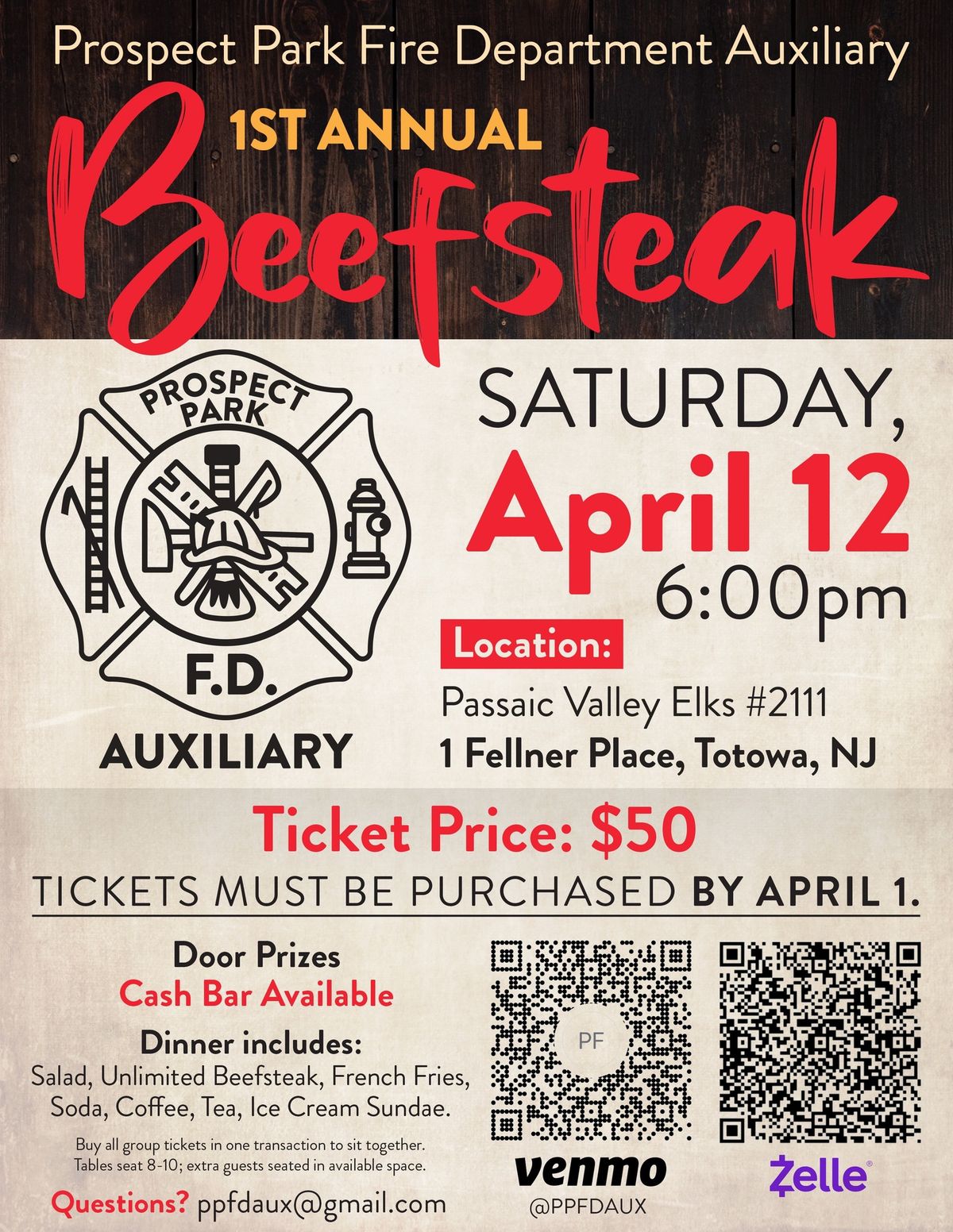 Prospect Park Fire Auxiliary Beefsteak