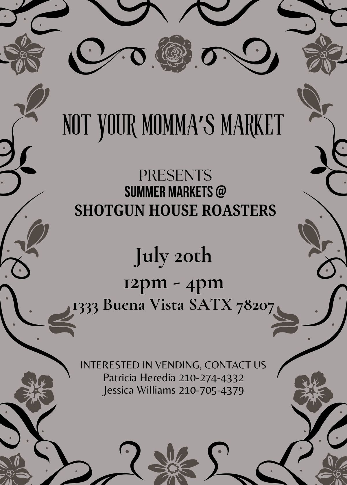 Summer Markets with Not Your Mommas Market