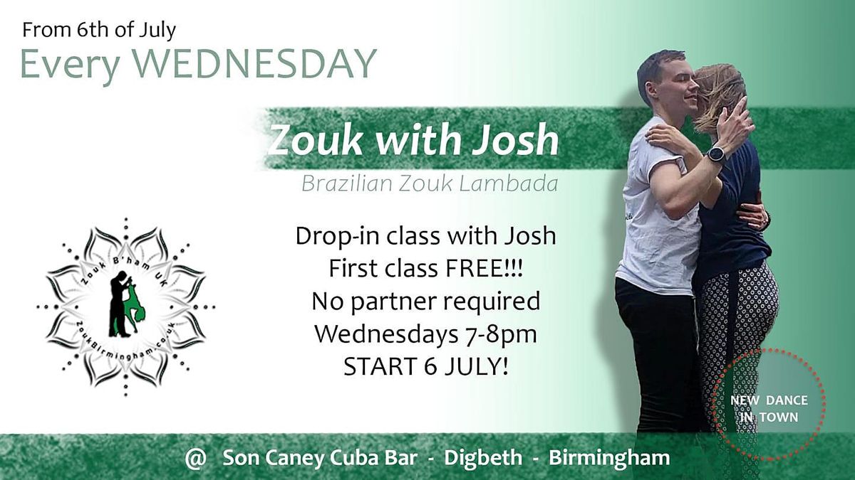 ZOUK WITH JOSH-FREE Wednesday 7-8pm Brazilian Zouk-Lambada Dance Class