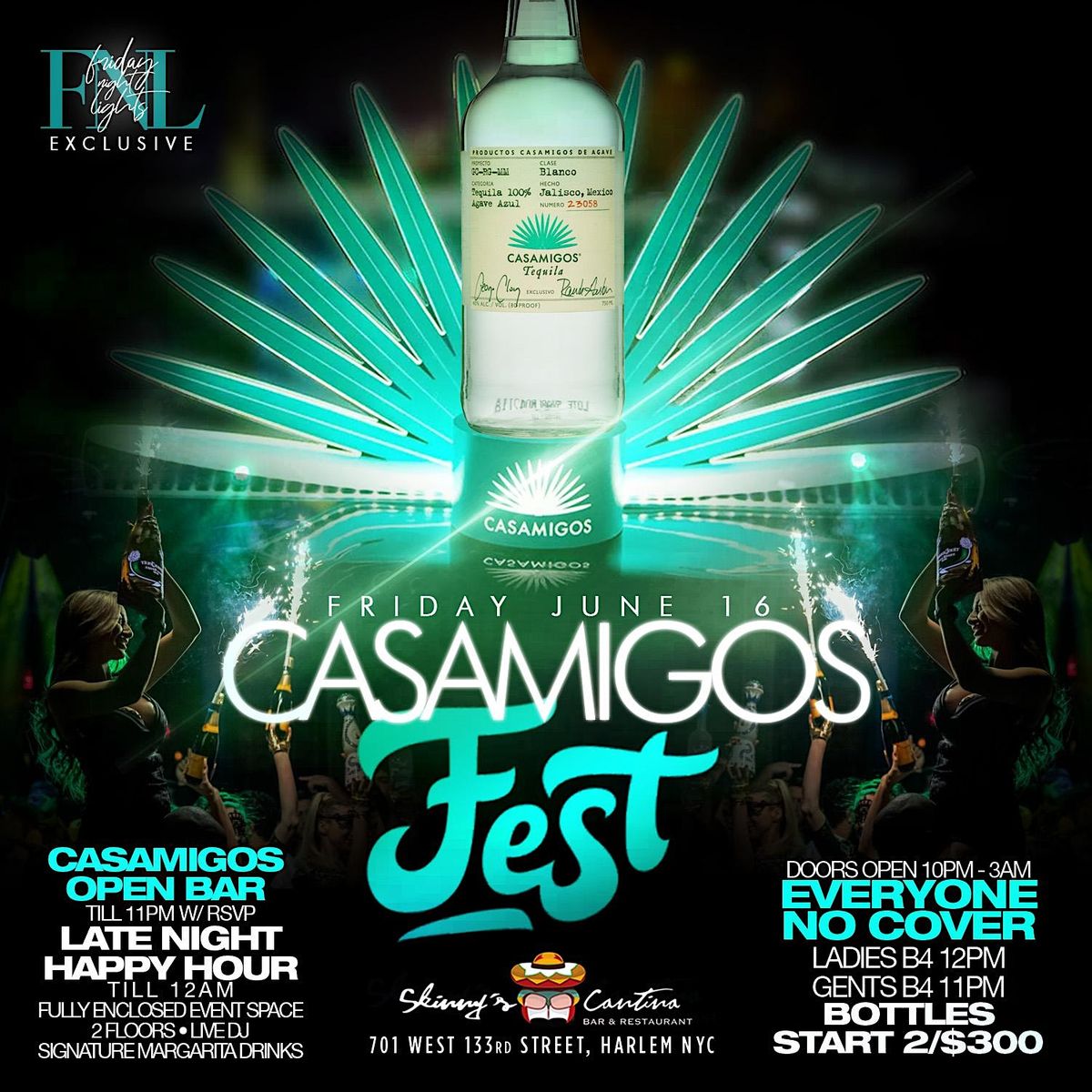 Casamigos Fest, open bar, free entry, late happy hour, Outdoor Venue