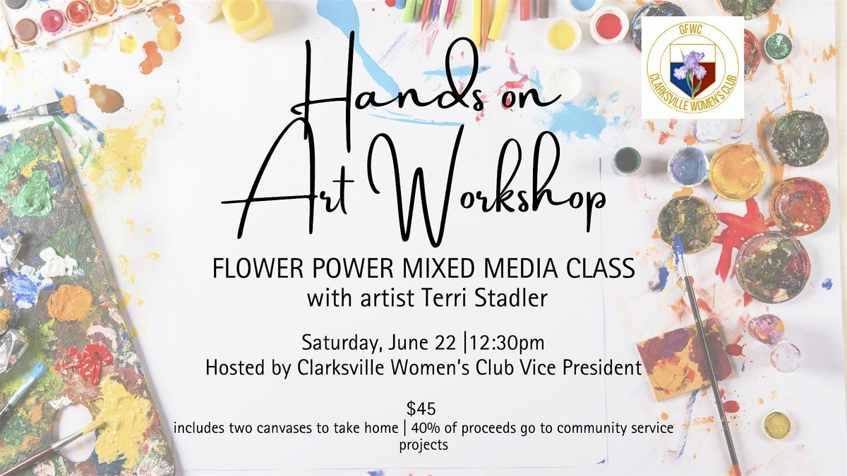 Hands on Art Workshop |Flower Power Mixed Media Class with artist Terri Stadler