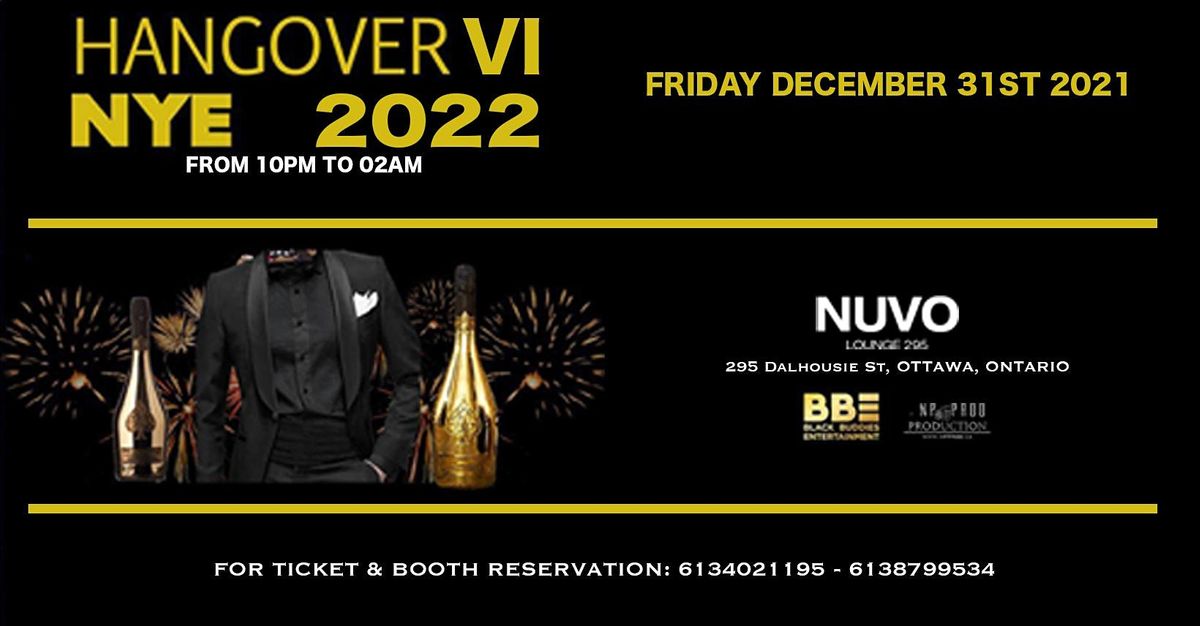 OTTAWAS OFFICIAL NYE 2022 PARTY, NUVO Lounge 295, Ottawa, 31 December 2021