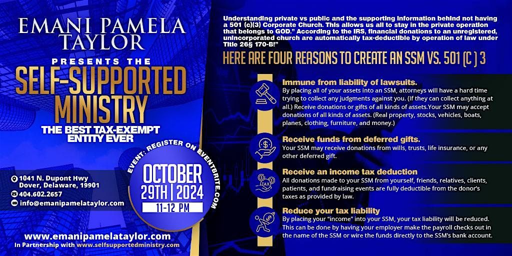 EMANI PAMELA TAYLOR PRESENTS: THE SELF SUPPORTED MINISTRY PT III