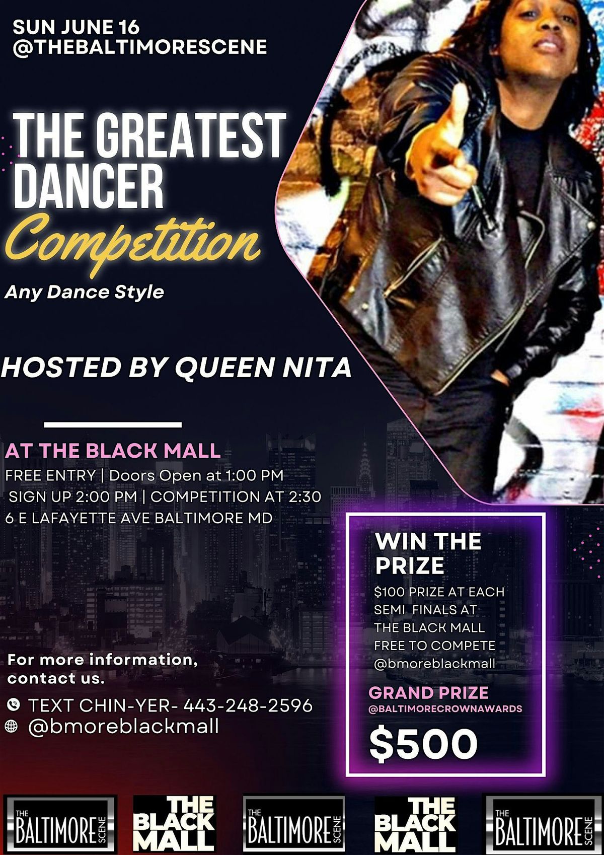 THE GREATEST DANCER COMPETITION: FREE TO COMPETE &  ATTEND 500 GRAND PRIZE