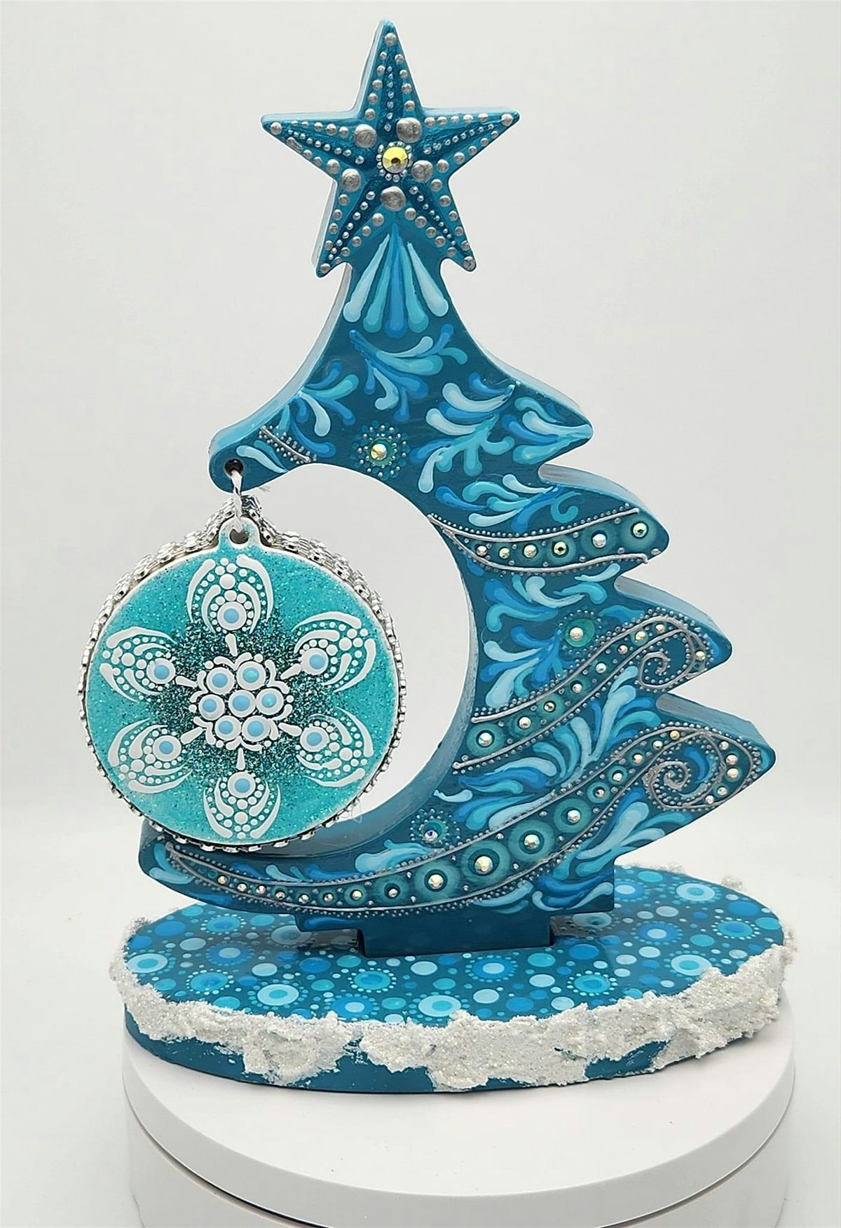 Christmas tree decorative mandala  stone figurine