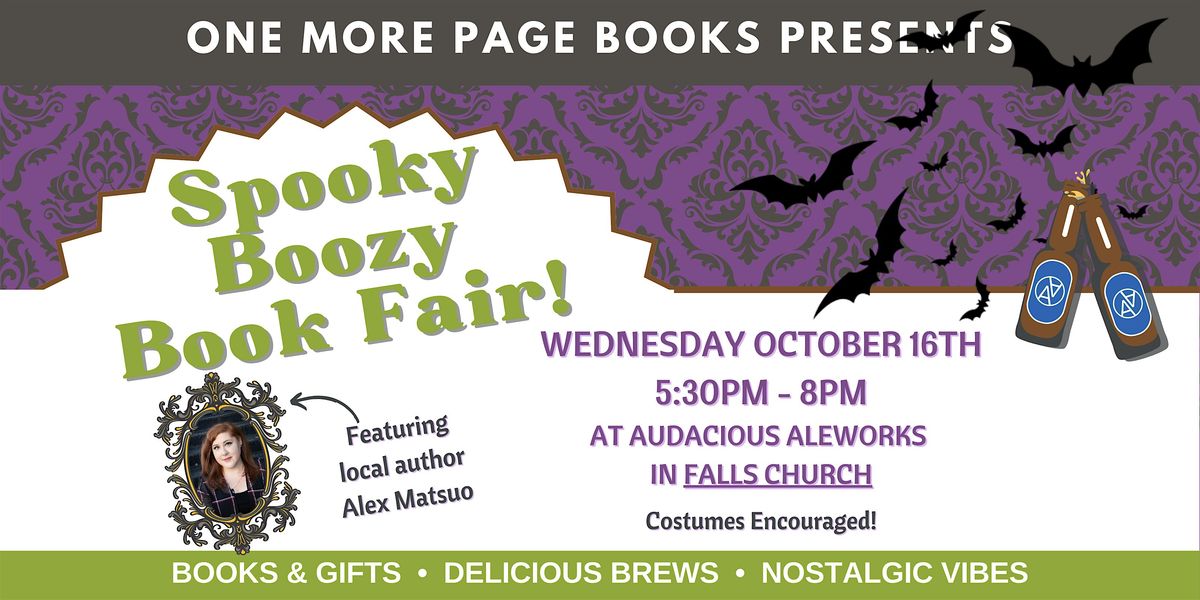 Spooky Boozy Adult Book Fair at Audacious Aleworks in Falls Church!