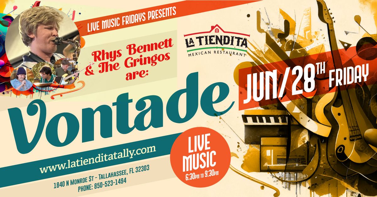 Drinks, Good Food, and Live Music with Rhys Bennett & The Gringos as Vontade!