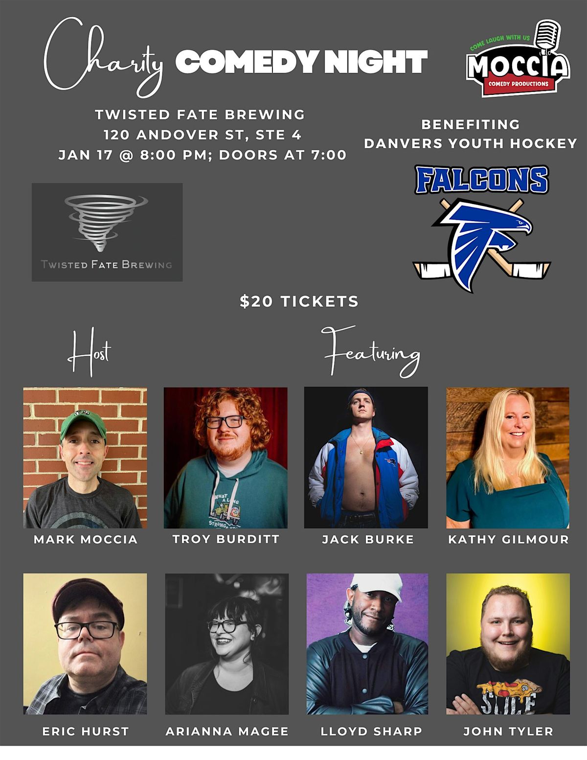 Charity Comedy Night @ Twisted Fate to Benefit Danvers Youth Hockey!