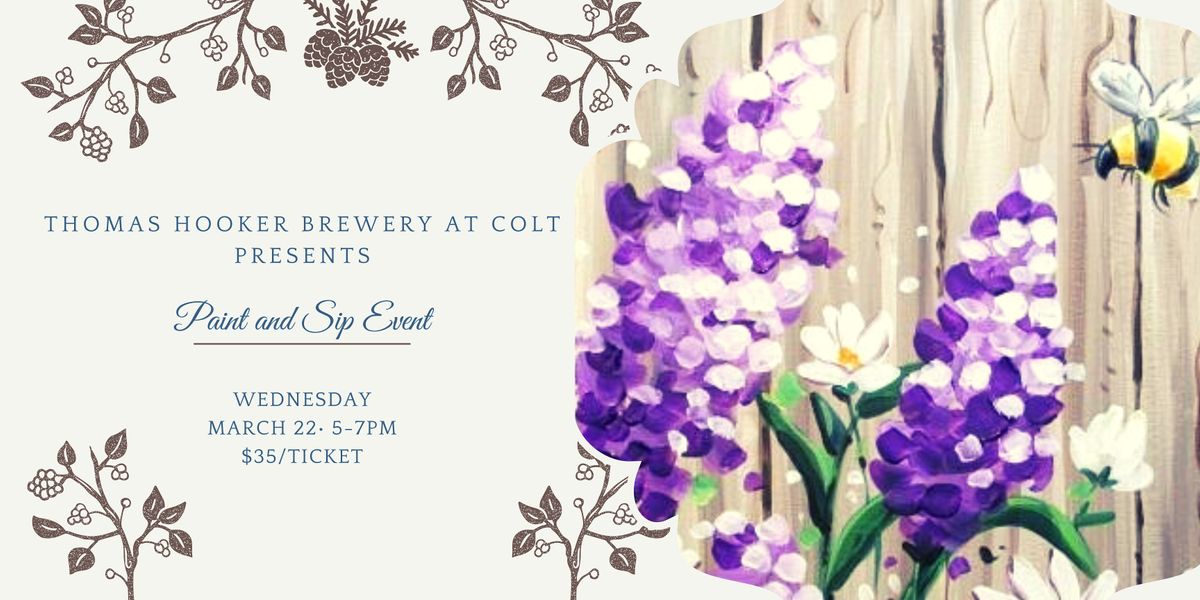 Paint and Sip Event, Thomas Hooker Brewery at Colt, Hartford, 22 March 2023