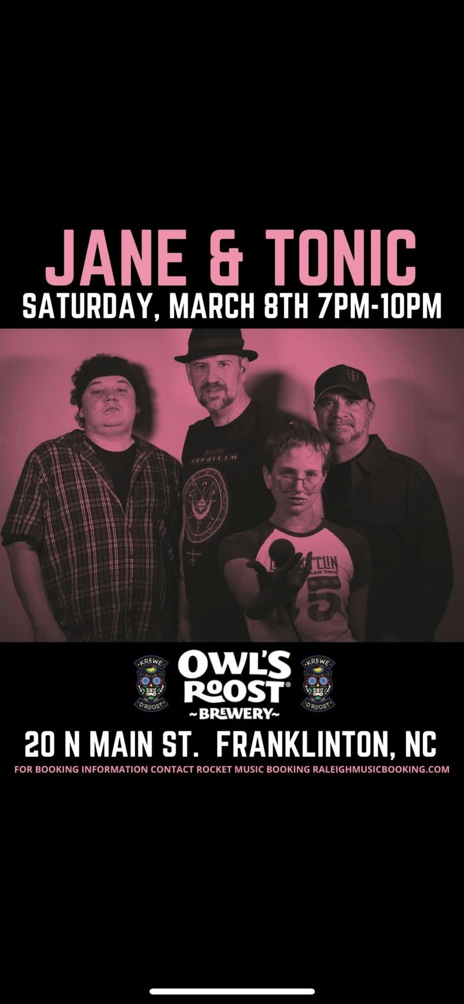 JANE & TONIC - PLAYING LIVE @ OWL\u2019S ROOST BREWERY