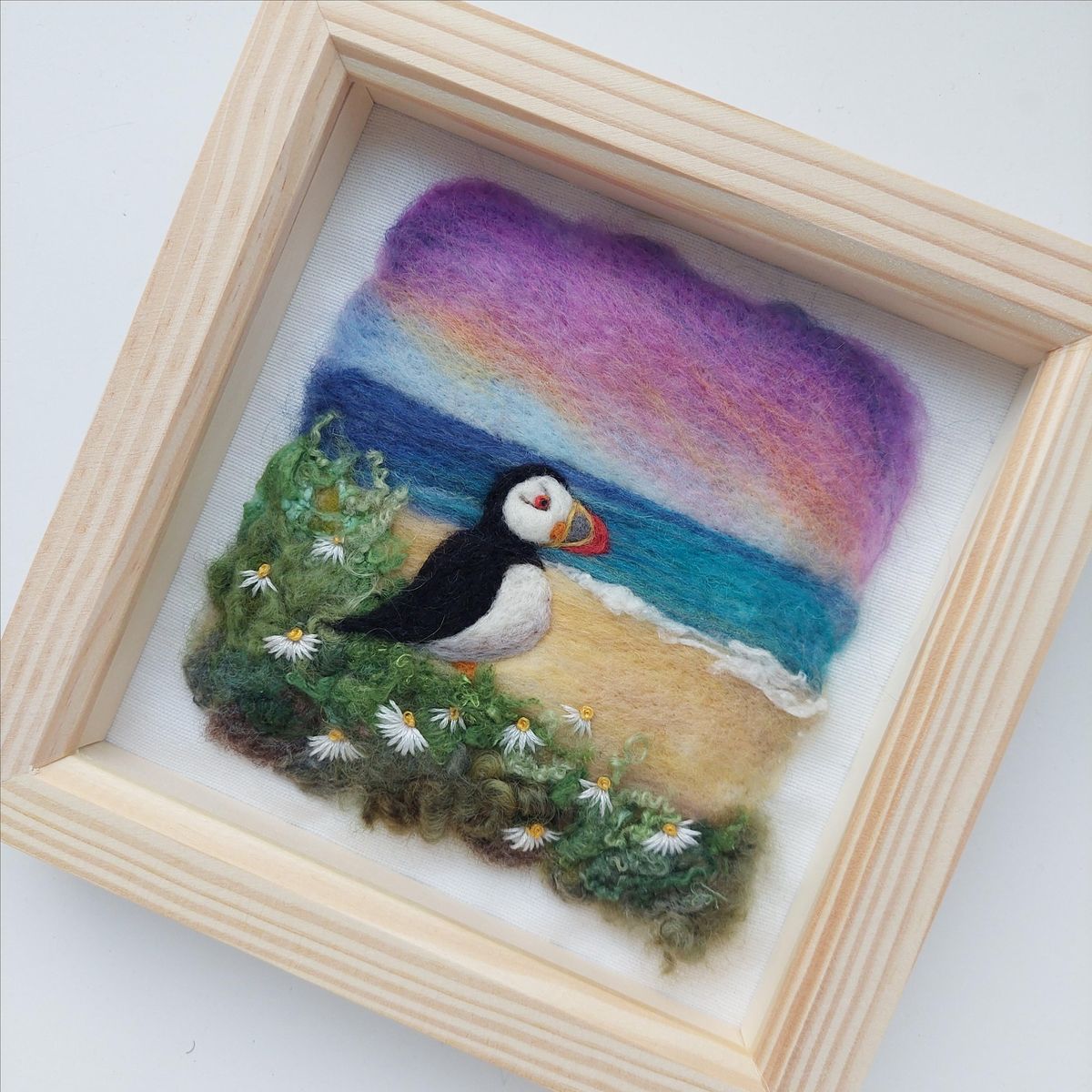 Felting a Puffin Picture