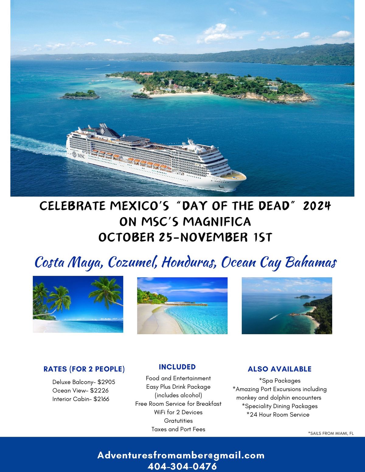 Mexico, Honduras, & Bahamas-Fall Cruise 2024