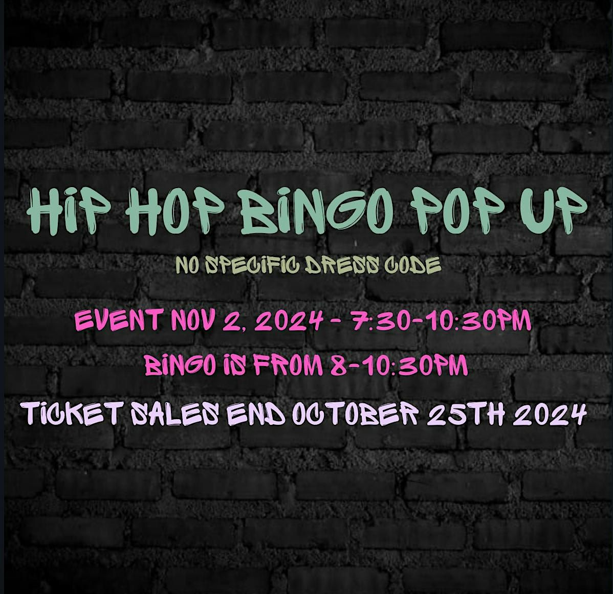 ATL Hip Hop Bingo Pop Up