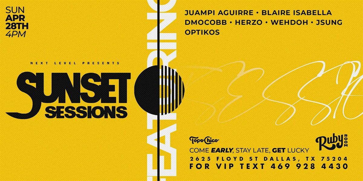 April 28th - Sunset Sessions at GLS Ruby Room