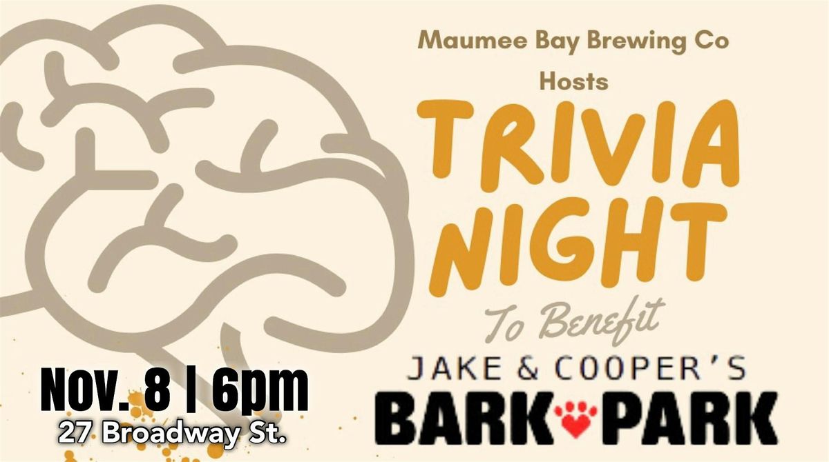 Trivia Night supporting Jake and Coopers Bark Park