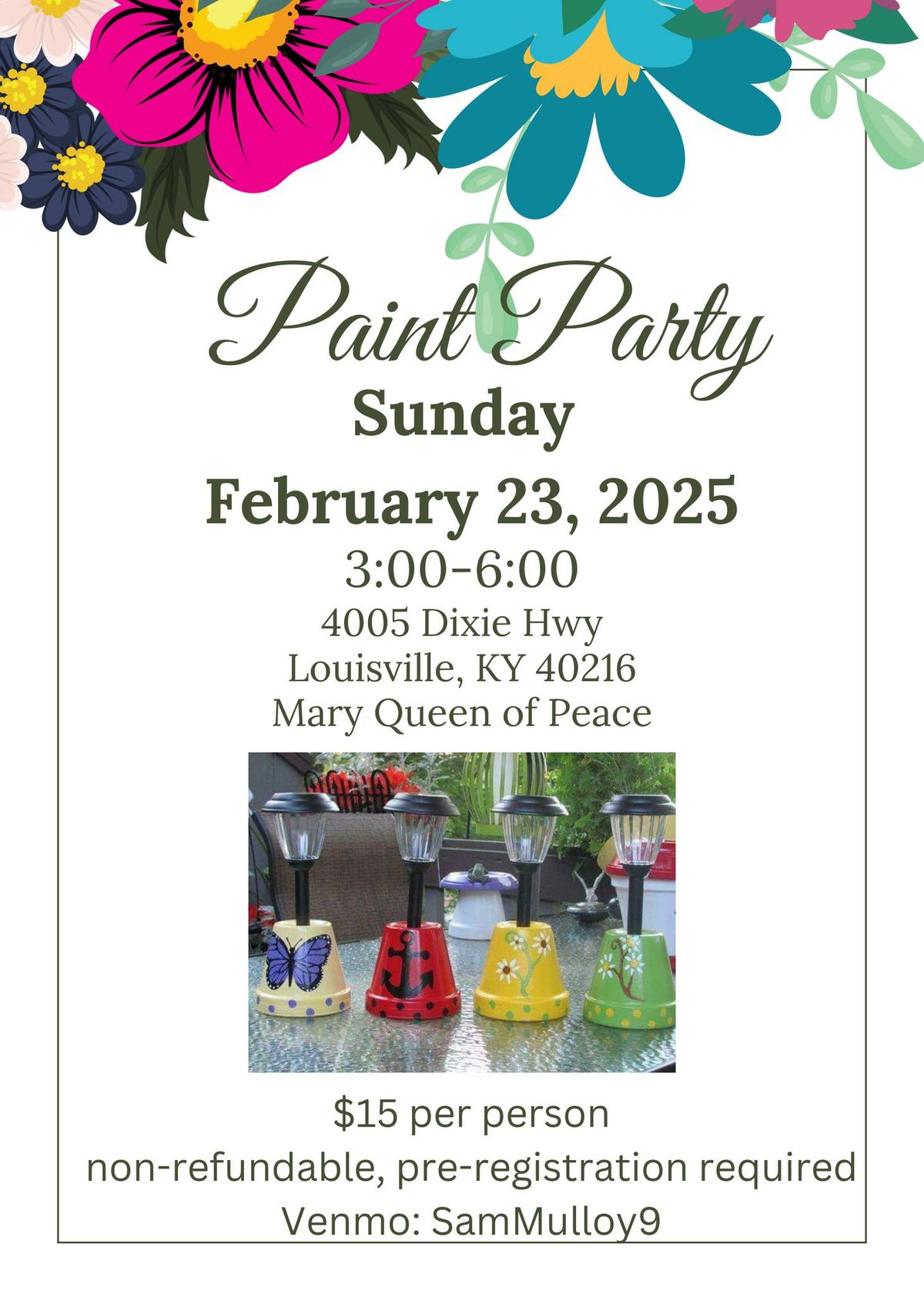 Paint party- Lighted Flower pots