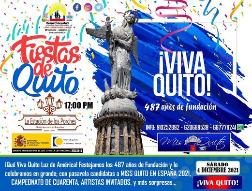 Fiestas De Quito Y Gala Final Miss Quito En Espa\u00f1a 2021