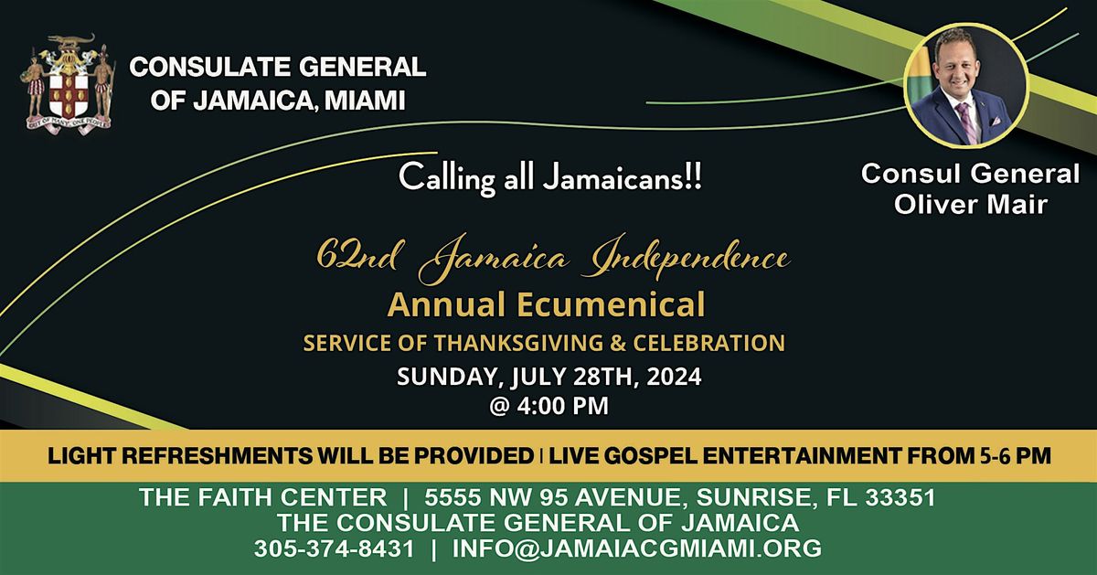 ANNUAL ECUMENICAL SERVICE CELEBRATING JAMAICA 62ND INDEPENDENCE