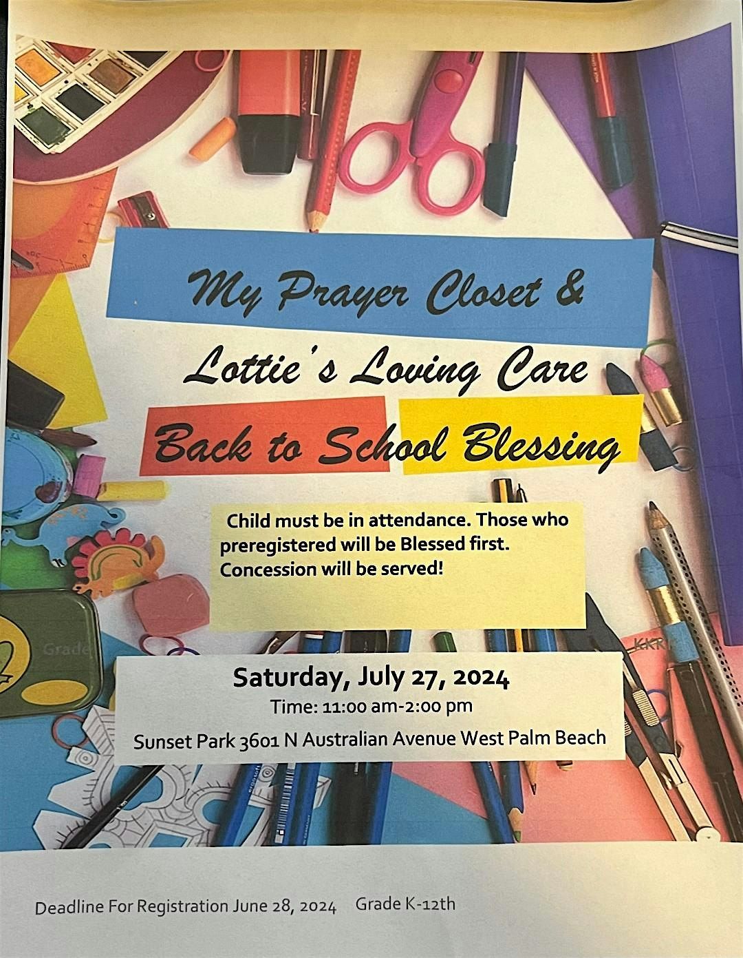 3rd Annual Back to School Blessing! K-12th