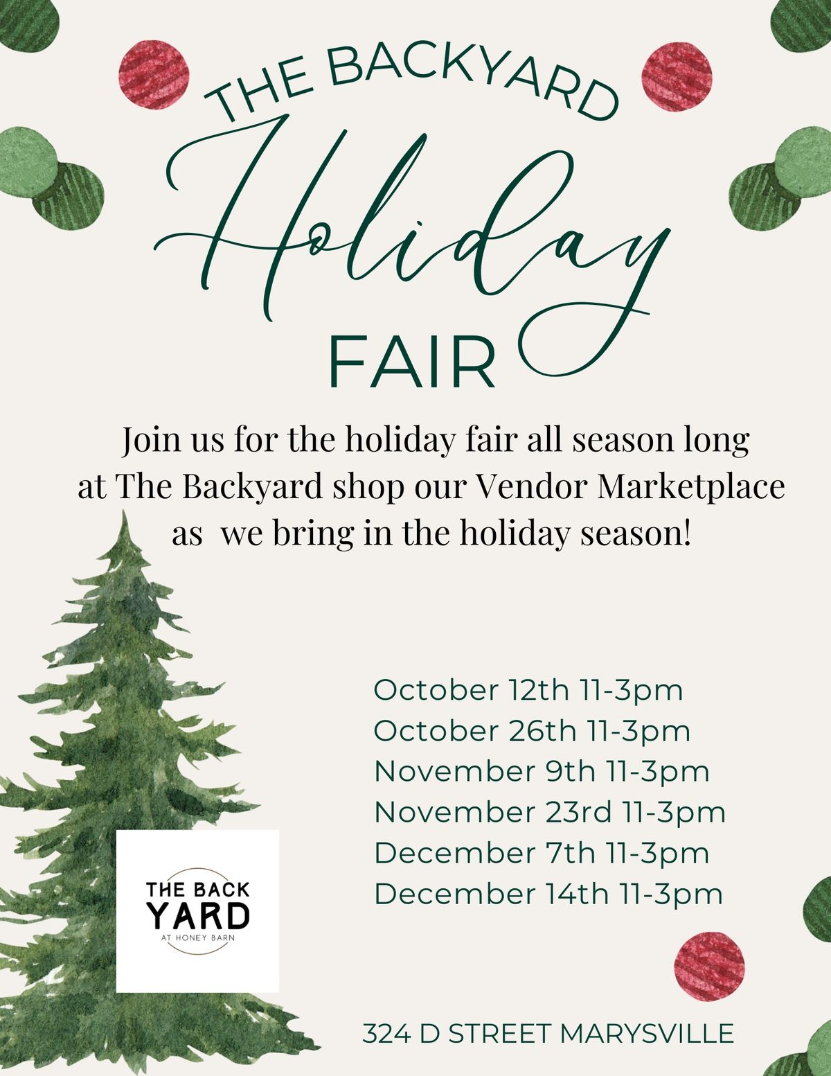 Holiday Fair at The Backyard! 