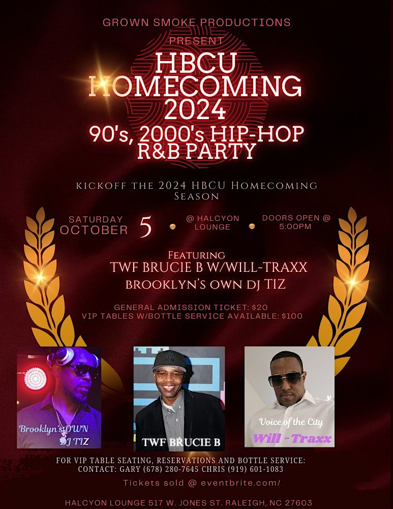 HBCU HOMECOMING 2024 90's 2000's HIP-HOP R&B PARTY ft. TWF BRUCIE B