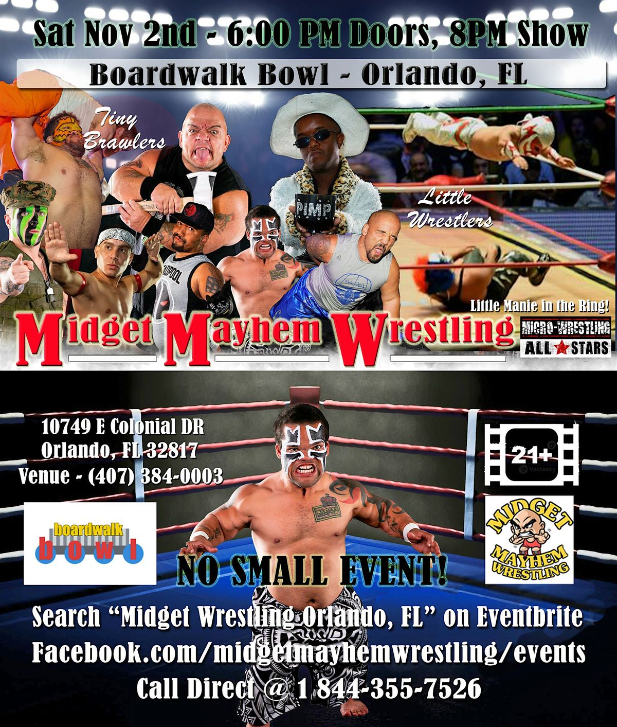 Midget Mayhem Wrestling Goes Wild!  Orlando FL 21+