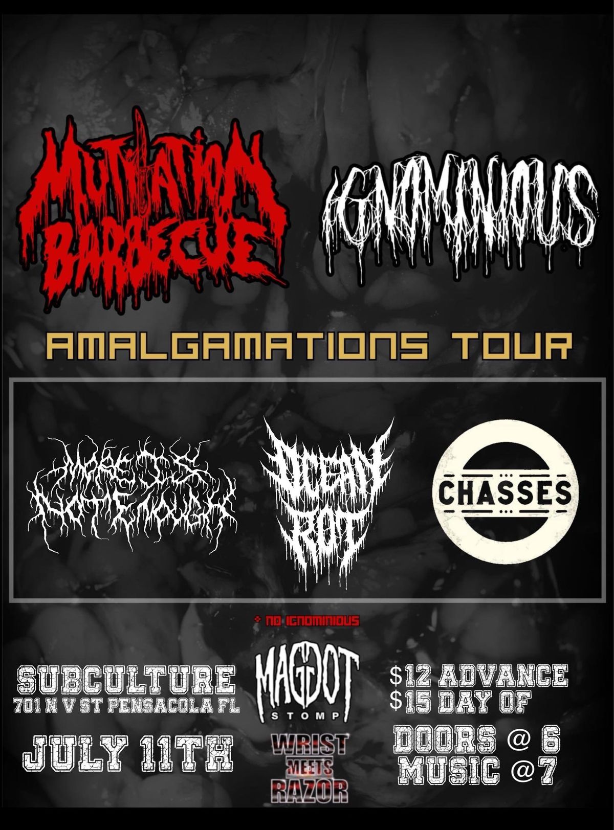 Mutilation Barbecue, Ignominious, More Is Not Enough, Ocean Rot, and Chasses at Subculture 