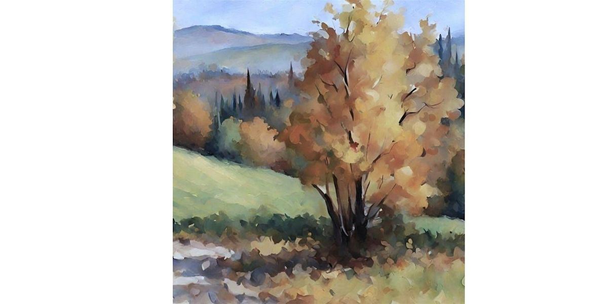 Fall Tree Landscape Painting Class for Adults  and Teens