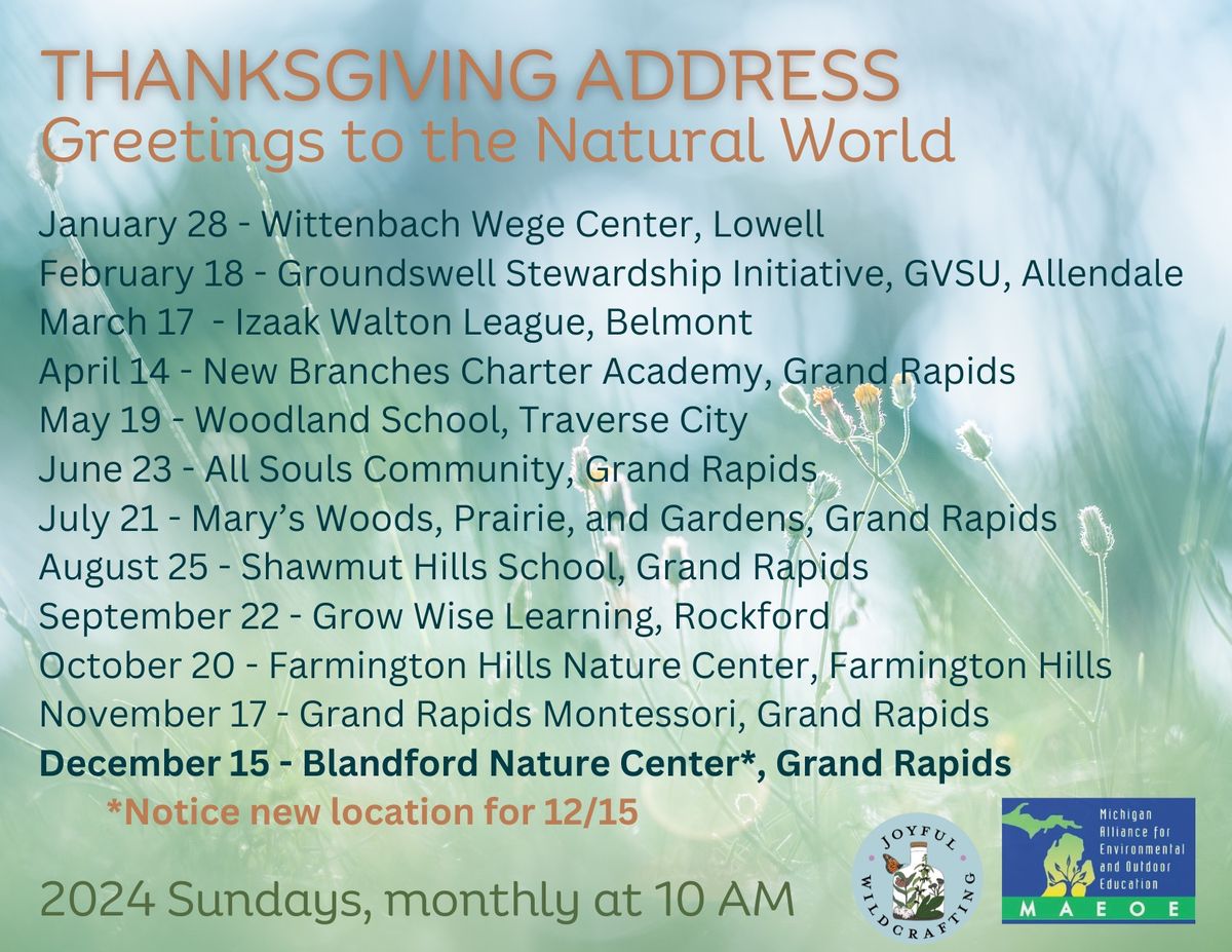 Thanksgiving Address: Greetings to the Natural World