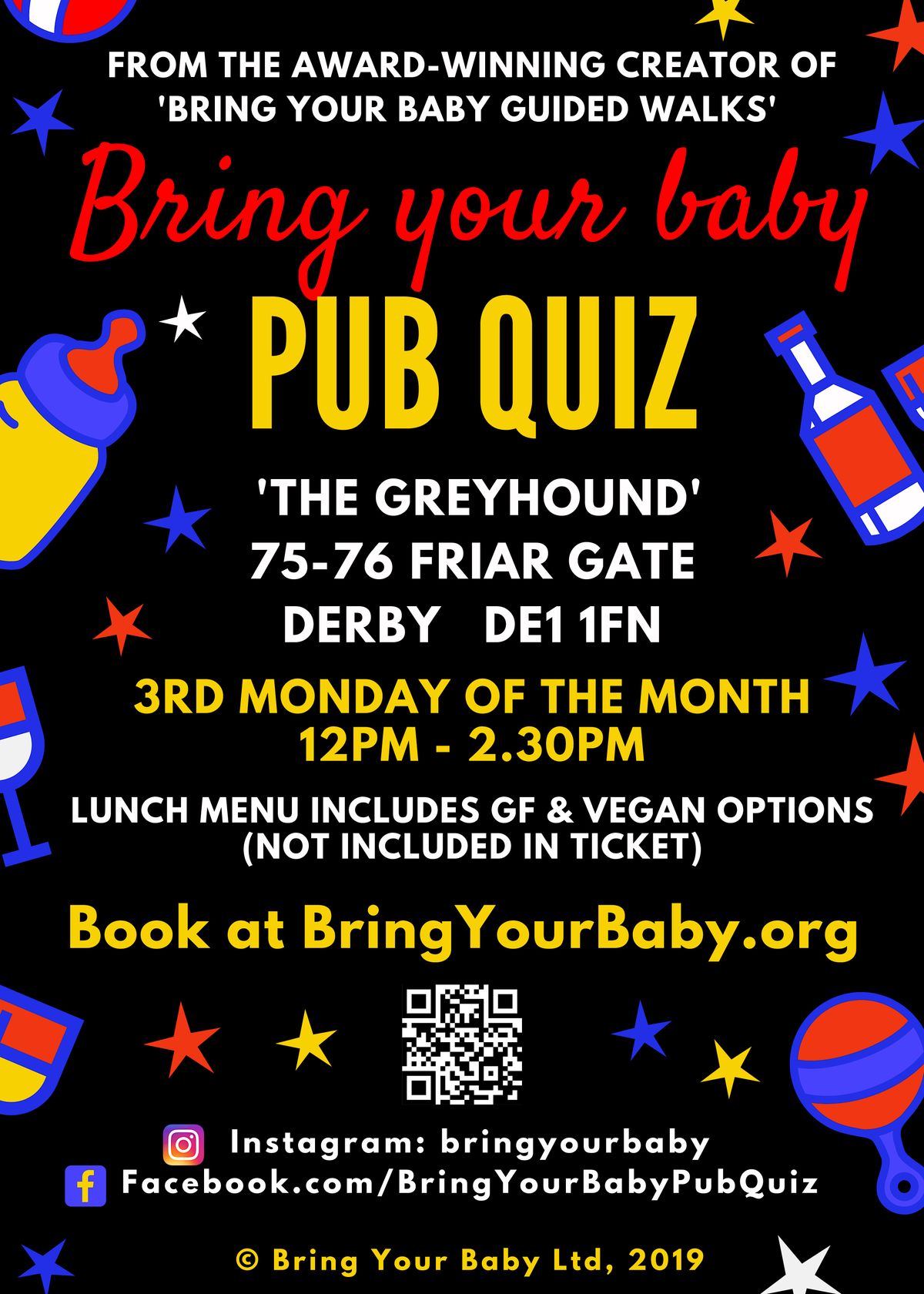 BRING YOUR BABY PUB QUIZ @ The Greyhound, DERBY (DE1) near NOTTINGHAM