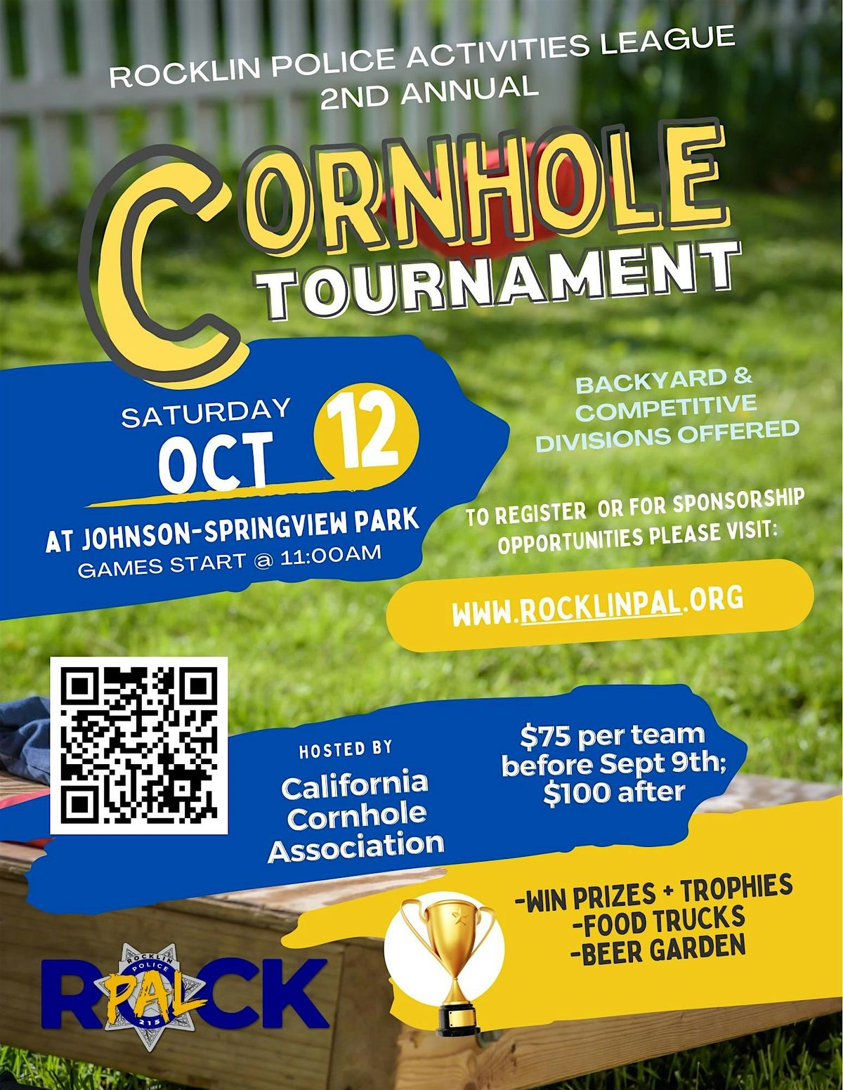 Rocklin PAL's 2nd Annual Cornhole Tournament