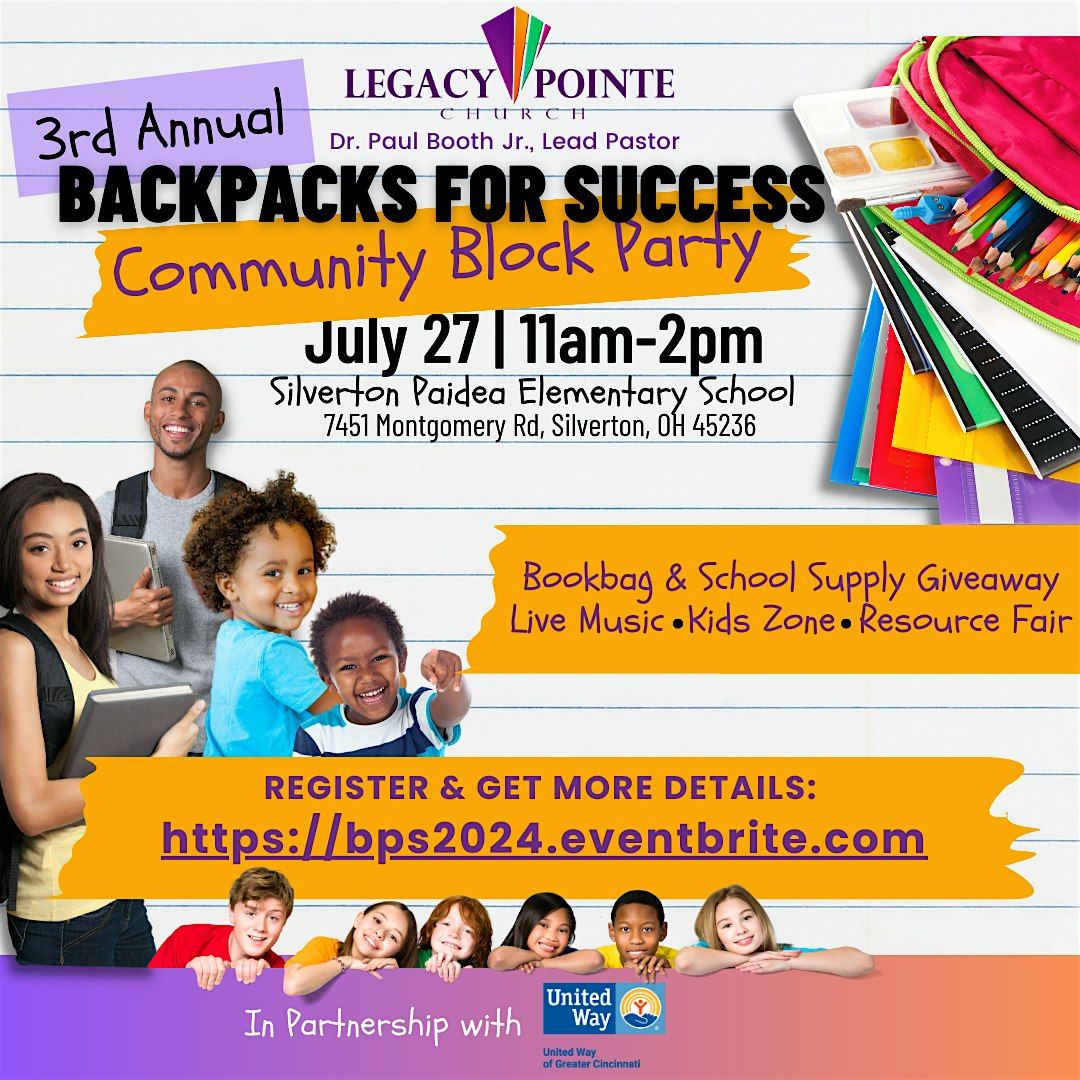 3rd Annual Community Block Party: Backpacks Giveaway