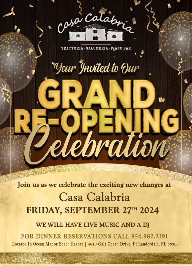 Grand Re-Opening Celebration!! with DJ & Live Piano