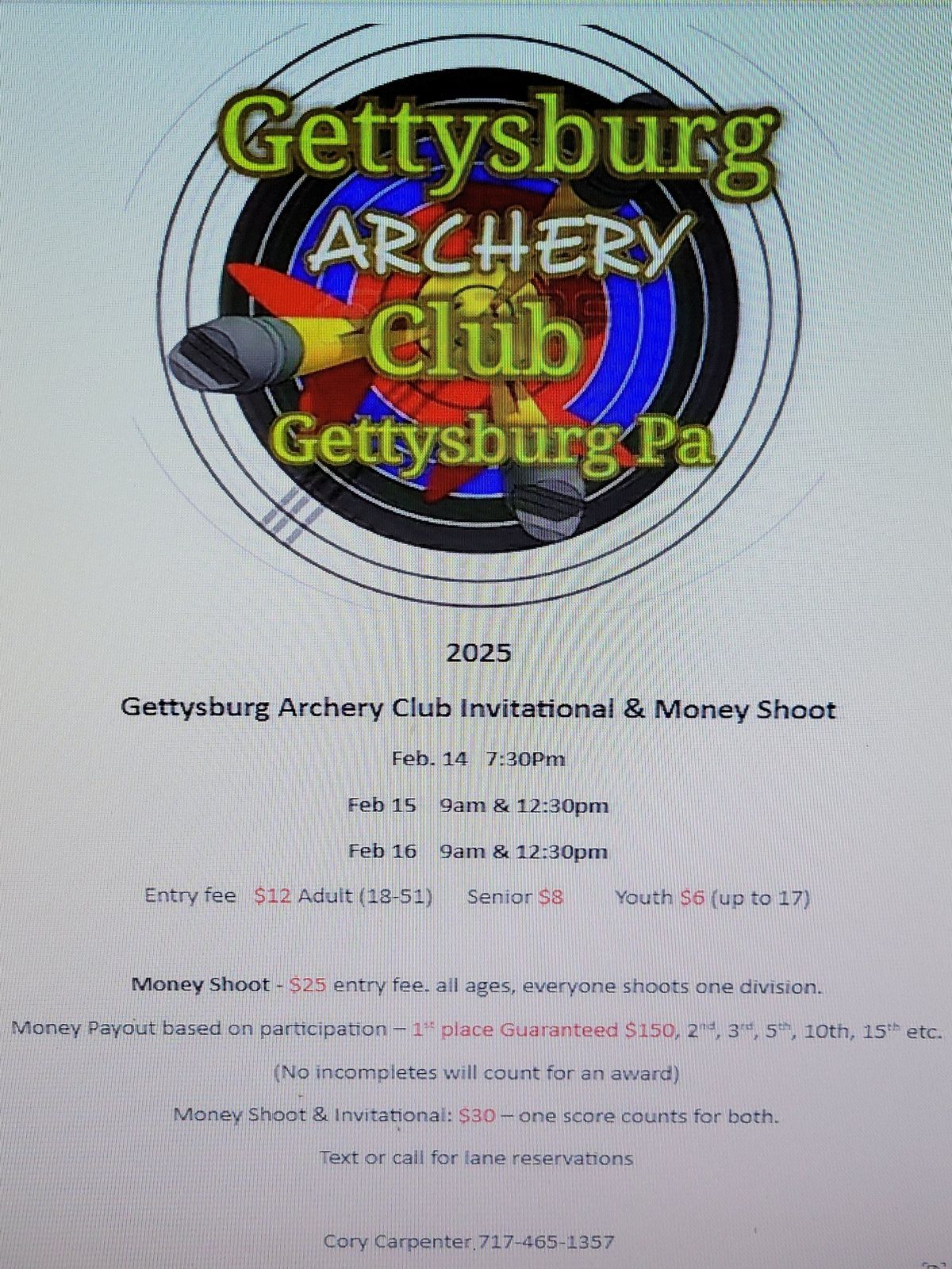 Gettysburg Archery Club Invitational and Money Shoot