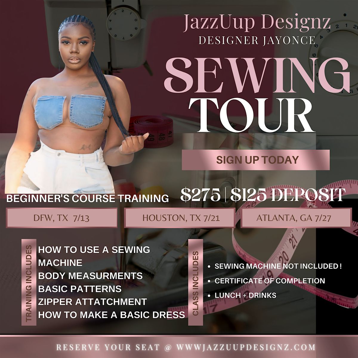 JazzUup Designz Sewing Tour DFW
