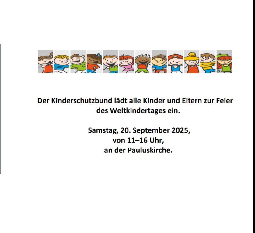 Weltkindertag 2025 an der Pauluskirche 