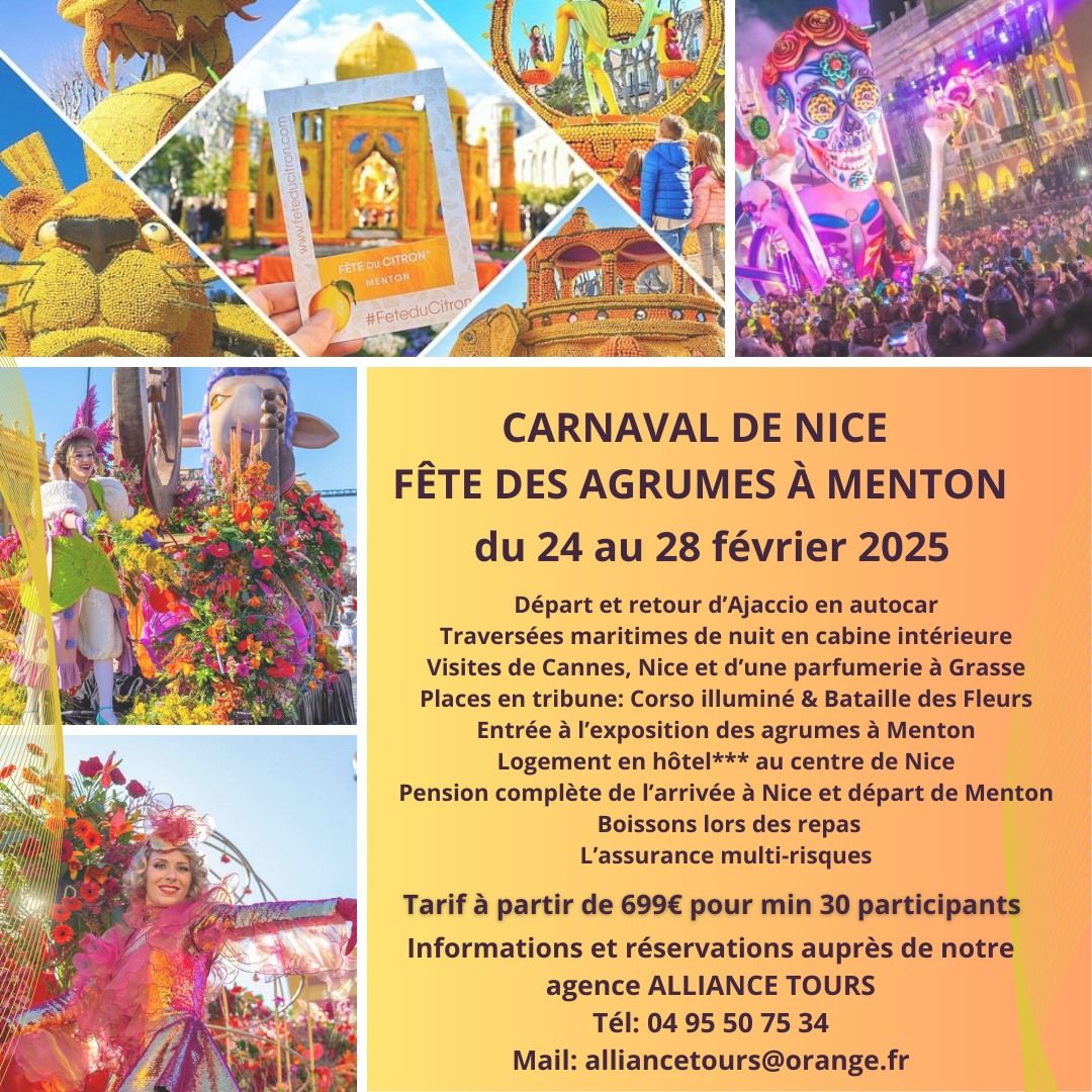 Carnaval de Nice et f\u00eate des agrumes \u00e0 Menton