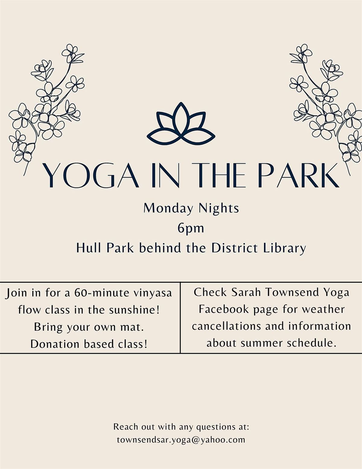 Yoga in the Park-Monday Nights!