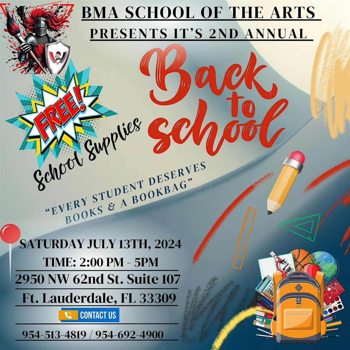 BRILLIANT MINDS ACADEMY SCHOOL OF THE ARTS  "2ND ANNUAL BACK 2 SCHOOL DRIVE