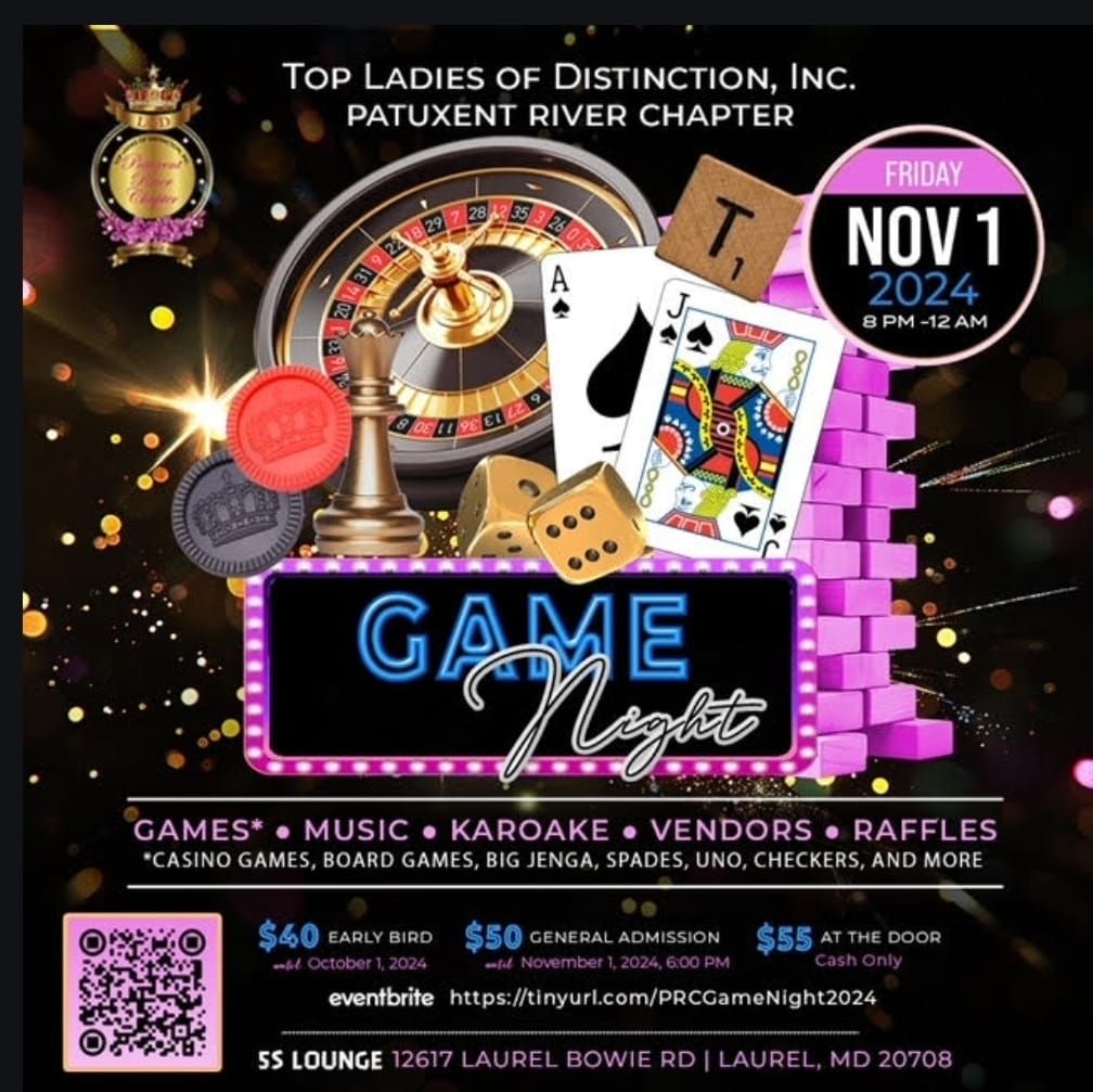 Top Ladies of Distinction, Inc., Patuxent River Chapter's Annual Game Night