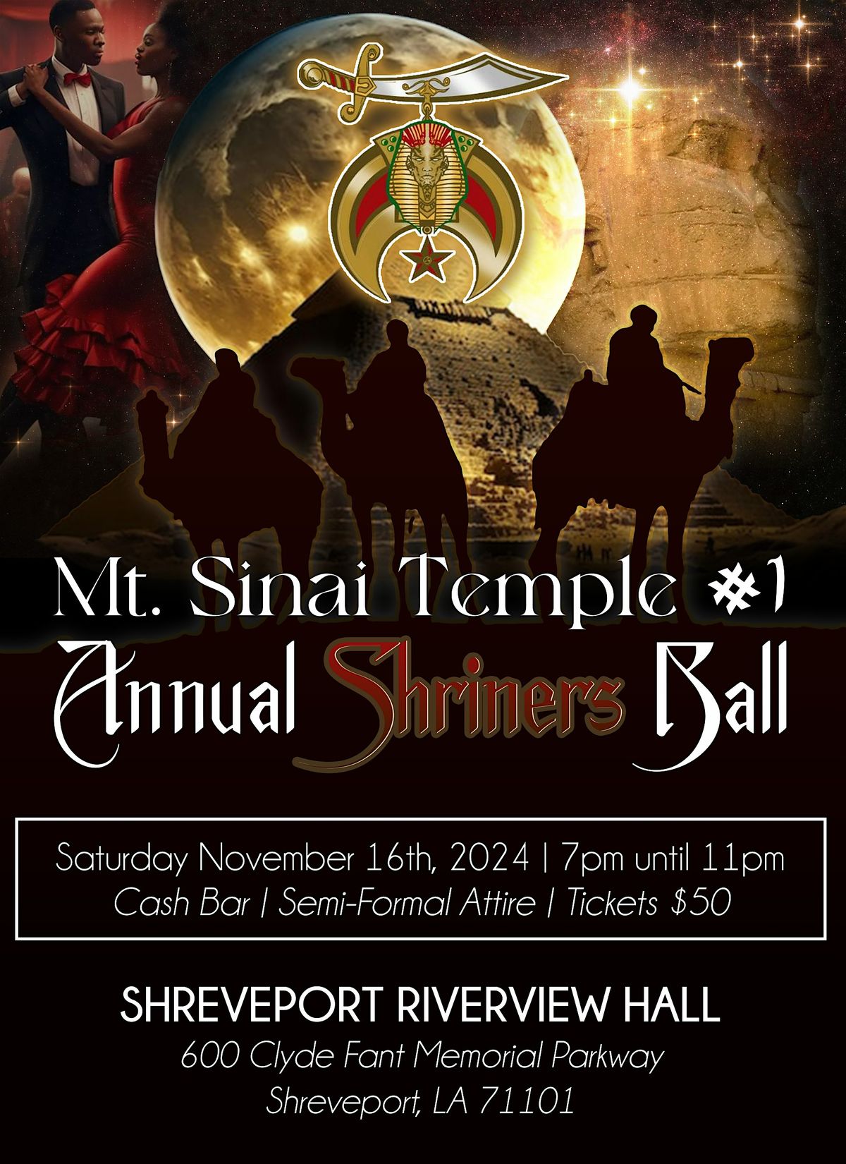 Mt. Sinai Temple #1 Annual Shriners Ball November 16th 2024