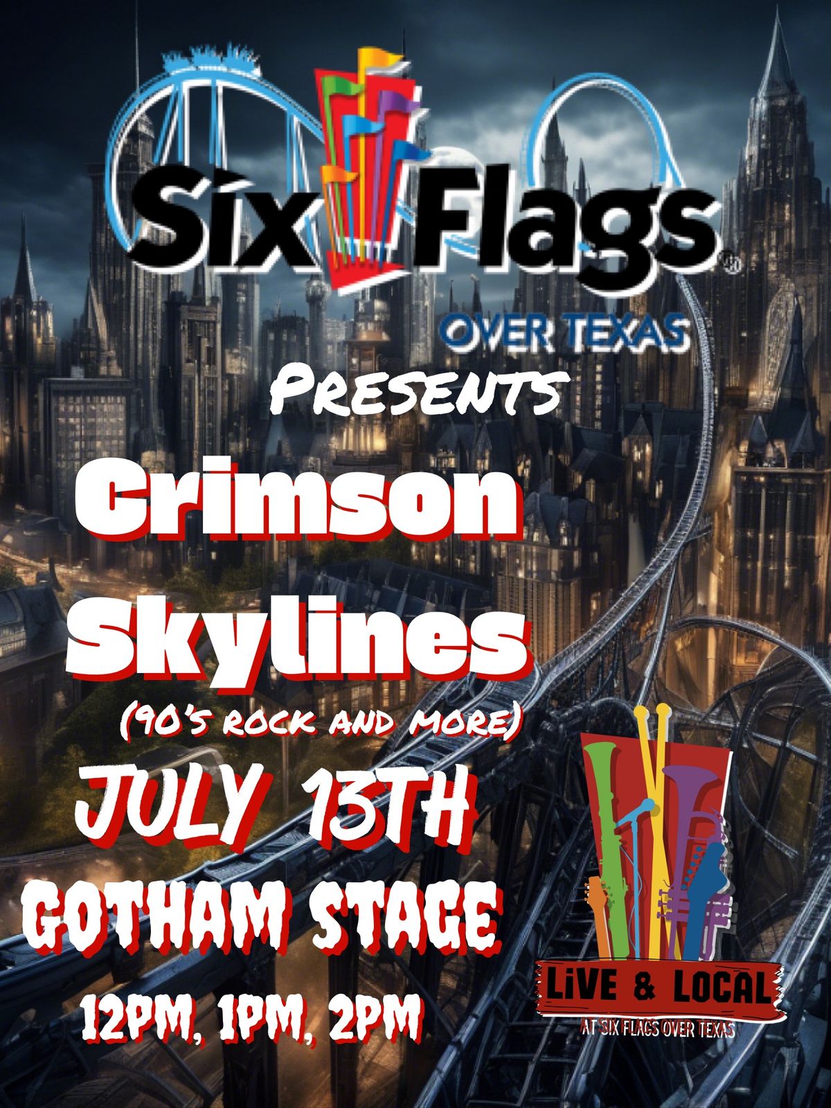 Crimson Skylines live at Six Flags!