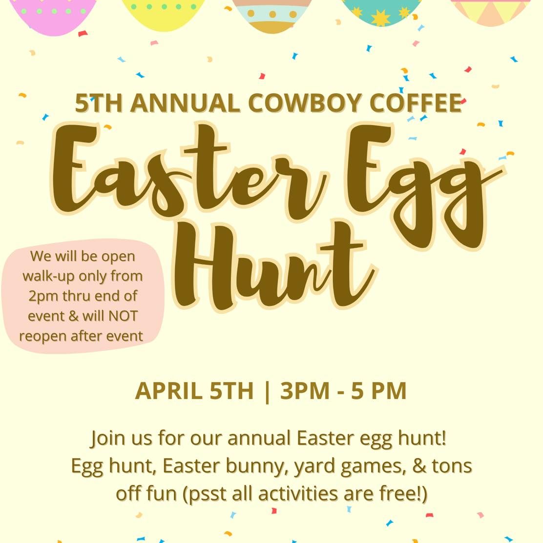 Cowboy Coffee\u2019s 5th annual Easter Egg Hunt