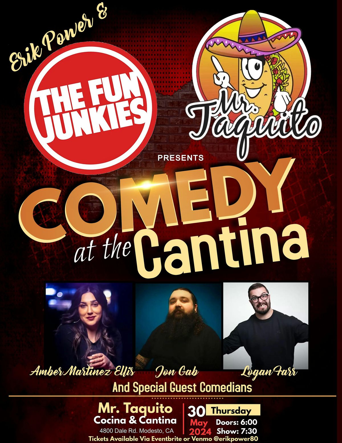 Erik Power & The Fun Junkies present Comedy at the Cantina