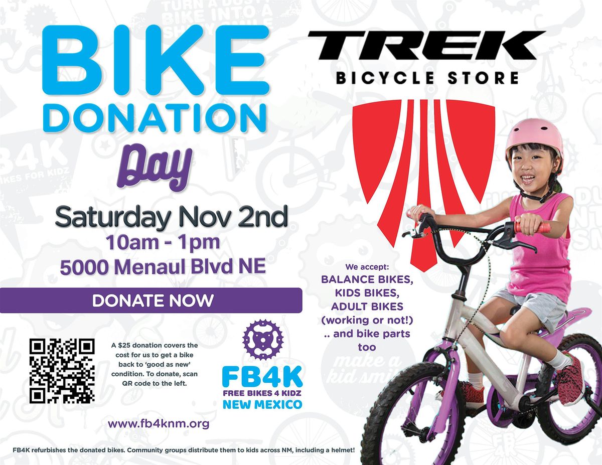 Free Bikes 4 Kidz Used Bicycle Collection Day - Trek Store ABQ