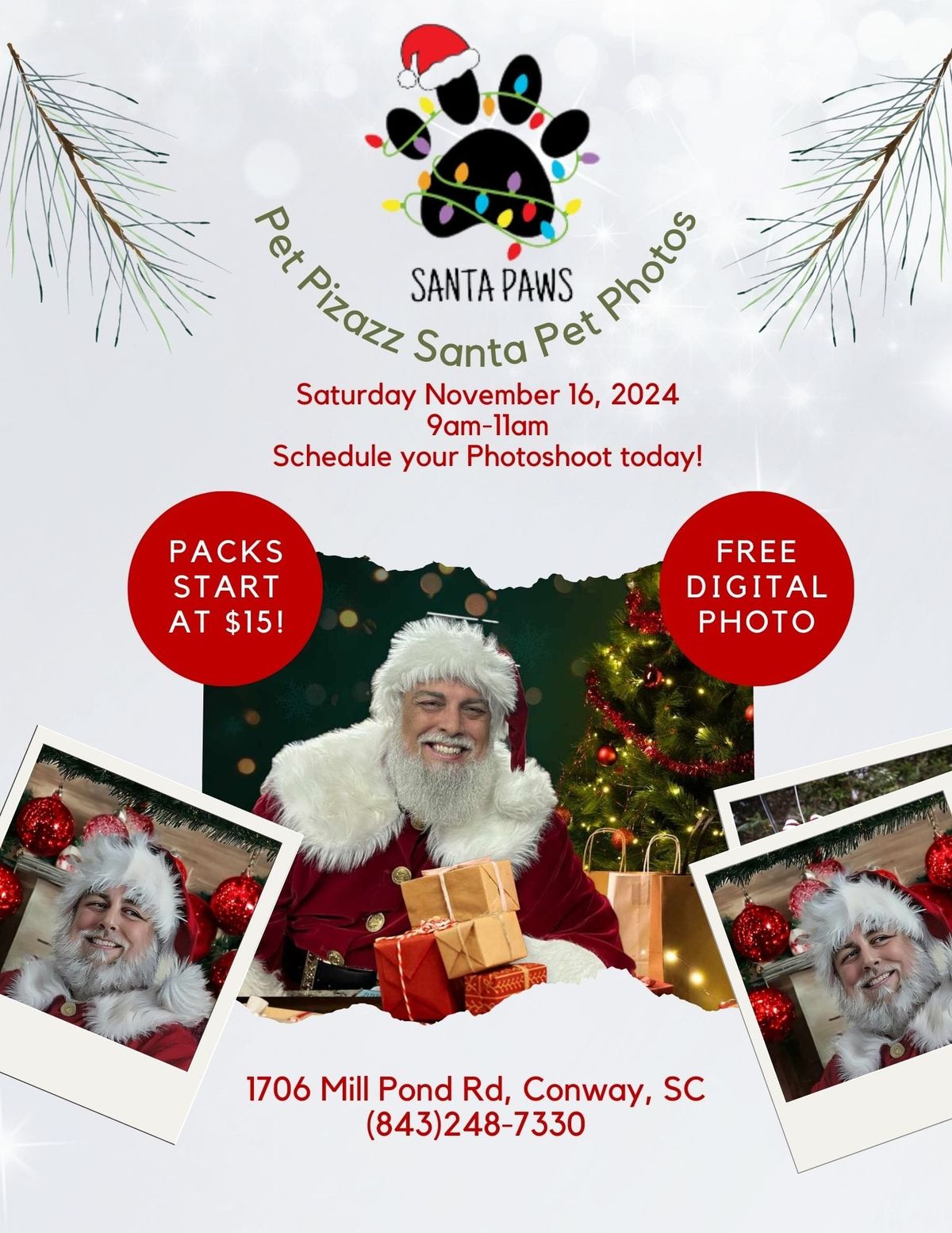 Santa will be here for Pet Photos!